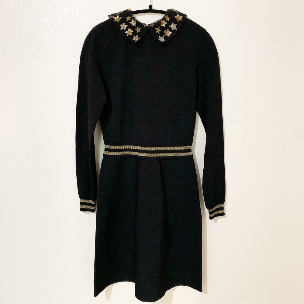 Valentino | Sequin Star Collar Knit Dress - Picture 3 of 8